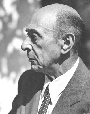 black and white portrait of Arnold Schoenberg